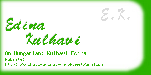 edina kulhavi business card